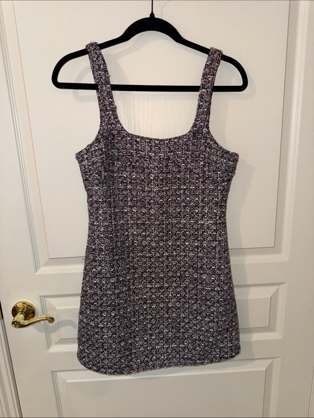 Zara Tweed Mini Dress in Pink and Black